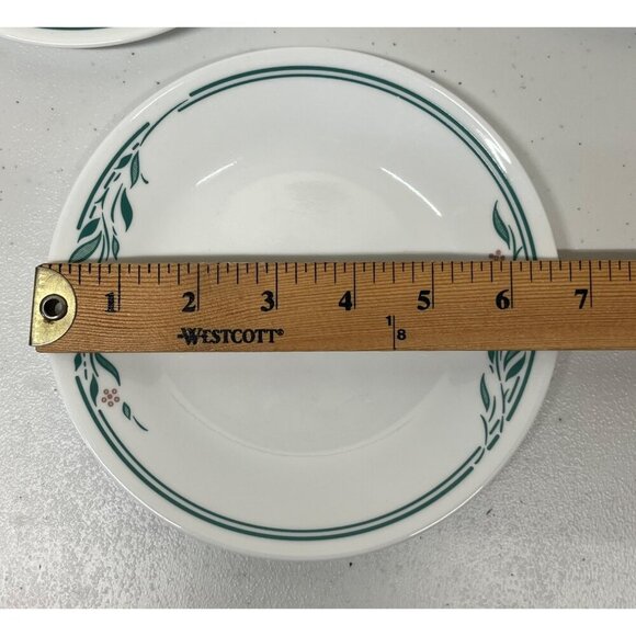Lot of 5 Corelle Rosemarie 6.75 Inch Dessert Bread Plates Tulip Green Pink VTG - Picture 10 of 10